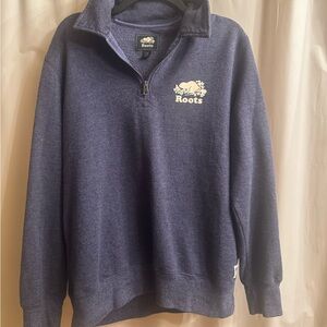 Roots Men's Navy 1/4 Zip-Up Sweater